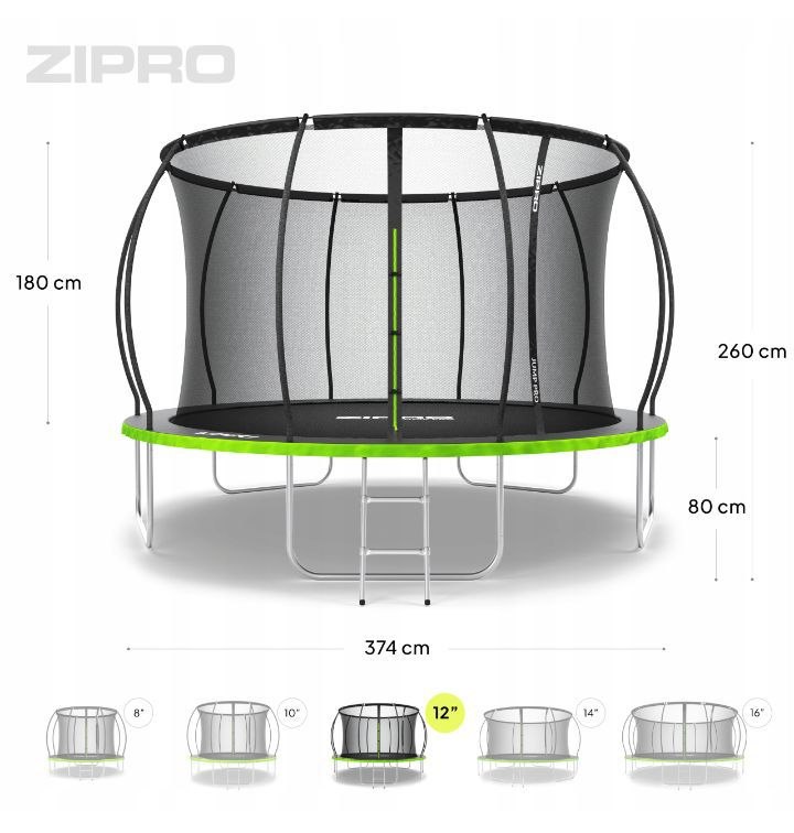 trampolina ogrodowa z siatką wewnętrzną dla dzieci 374cm 12ft zipro trampolina ogrodowa z siatką wewnętrzną dla dzieci 374cm 12ft zipro